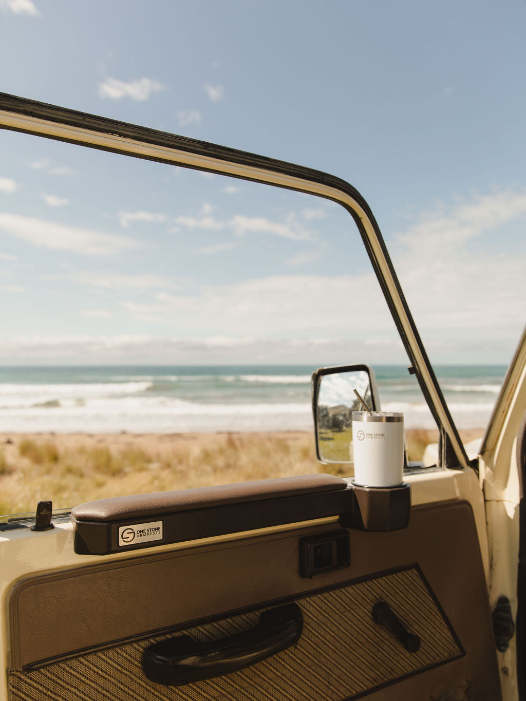 70 Series Landcruiser Armrest: Brown Left Side Armrest