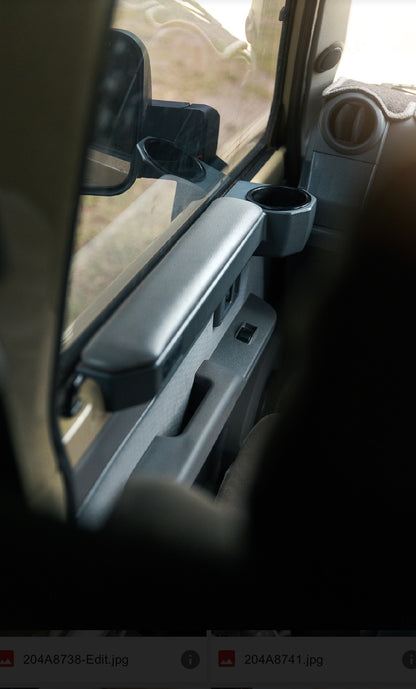 70 Series Landcruiser Armrest: Grey Full set (Front driver + passenger side).