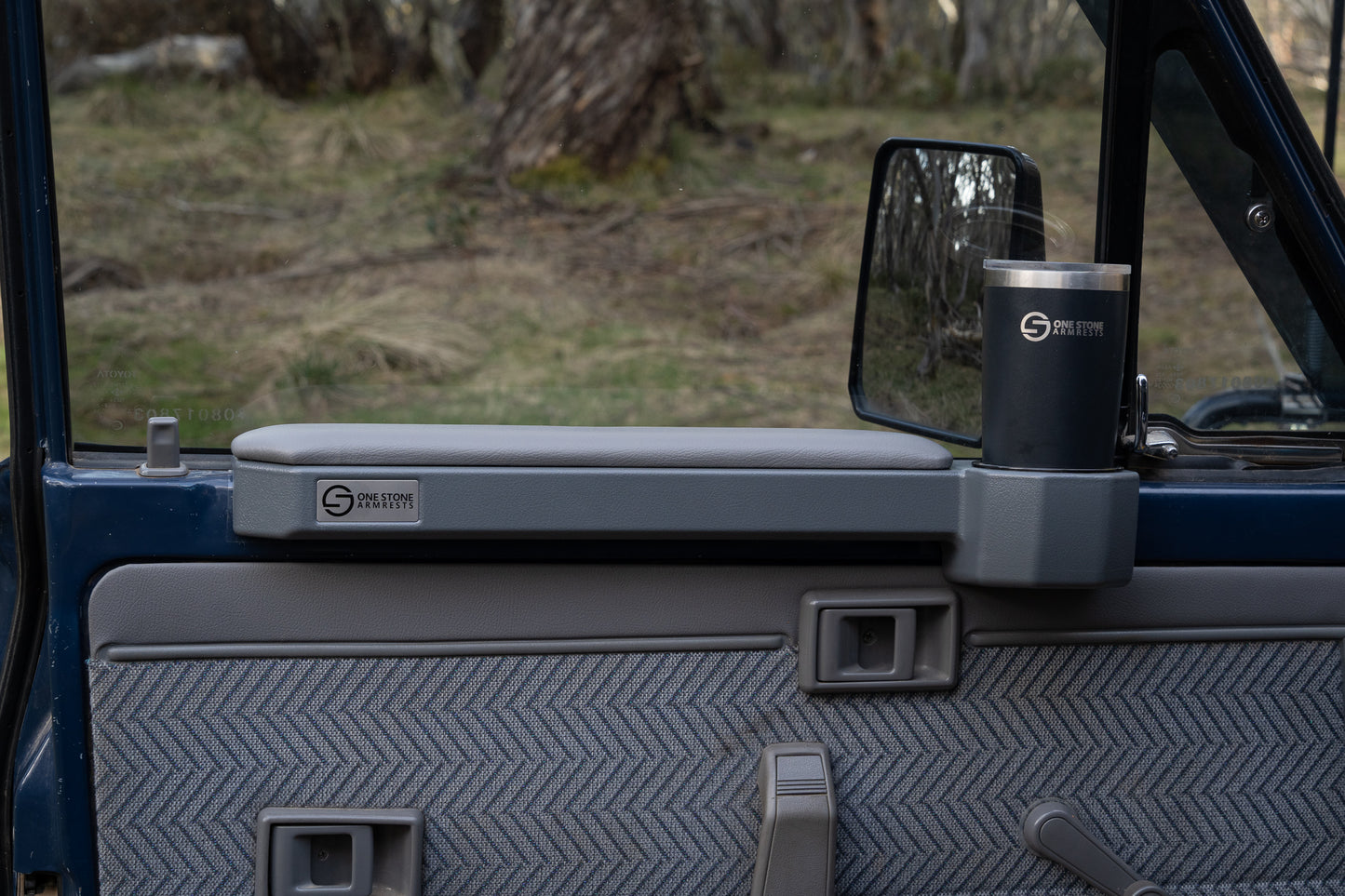 70 Series Landcruiser Armrest: Grey Full set (Front driver + passenger side).