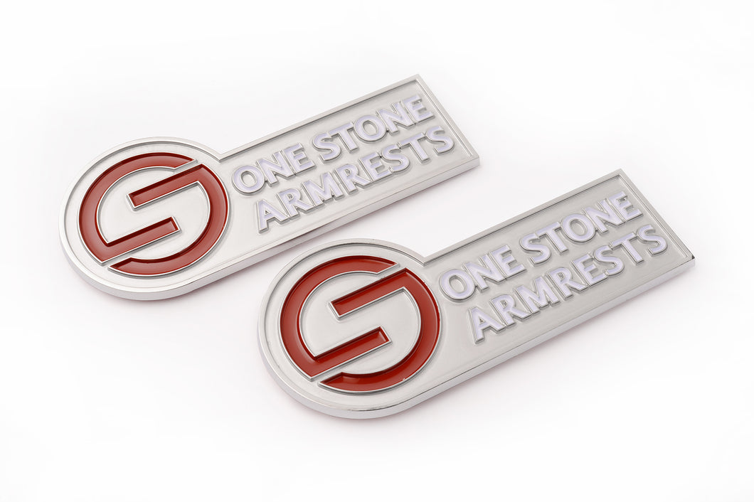 One Stone armrest silver badges (pair)
