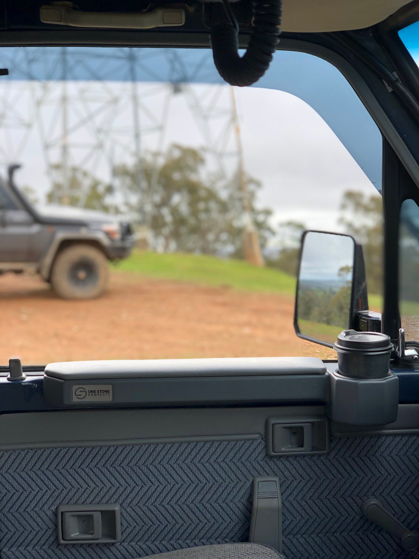 70 Series Landcruiser Armrest: Grey Full set (Front driver + passenger side).