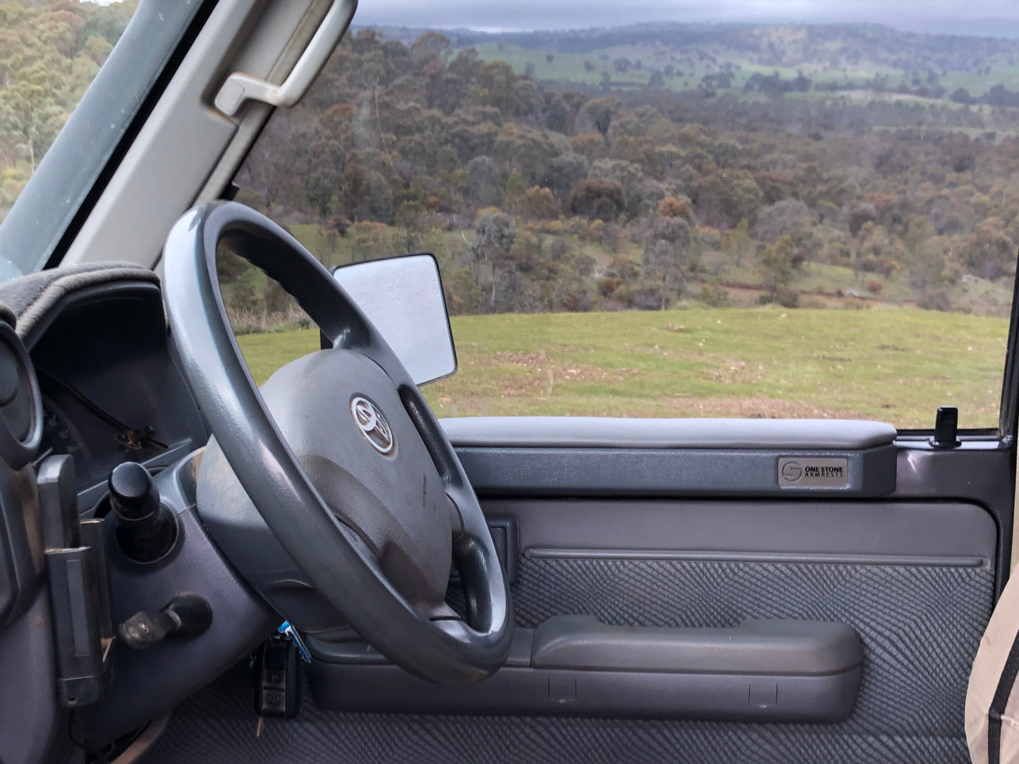 70 Series Landcruiser Armrest: Grey Right Side Armrest